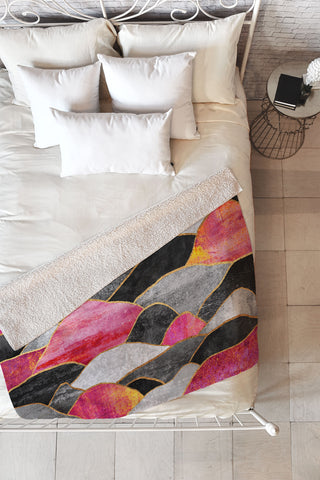 Elisabeth Fredriksson Pink Hills Fleece Throw Blanket