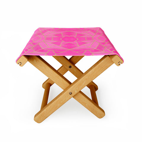 Elisabeth Fredriksson Pink Mosaic Sun Folding Stool