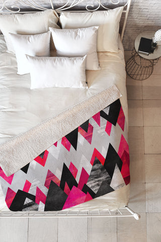 Elisabeth Fredriksson Pink Peaks Fleece Throw Blanket