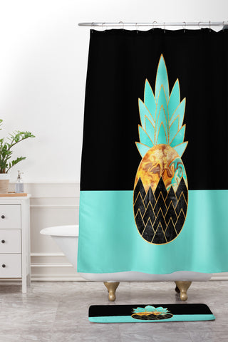 Elisabeth Fredriksson Precious Pineapple 1 Shower Curtain And Mat