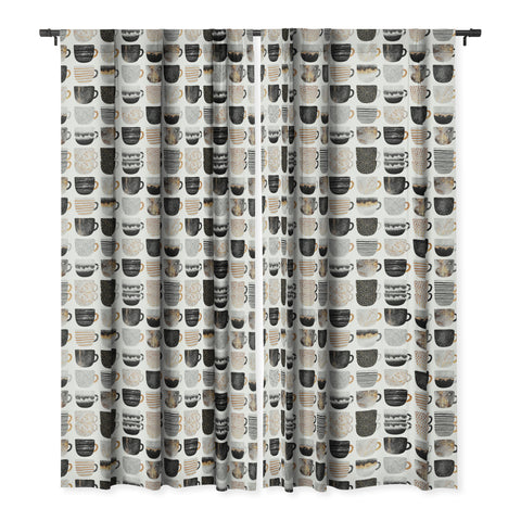 Elisabeth Fredriksson Pretty Coffee Cups 3 Blackout Window Curtain