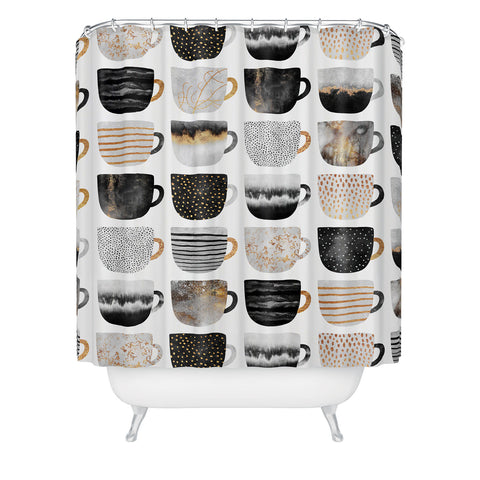 Elisabeth Fredriksson Pretty Coffee Cups 3 Shower Curtain