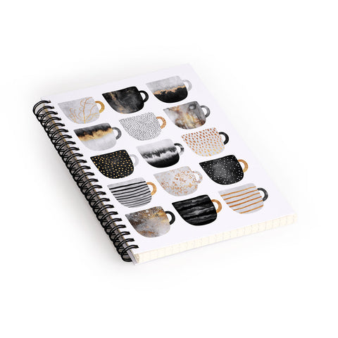 Elisabeth Fredriksson Pretty Coffee Cups 3 Spiral Notebook