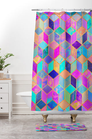 Elisabeth Fredriksson Pretty Cubes Shower Curtain And Mat