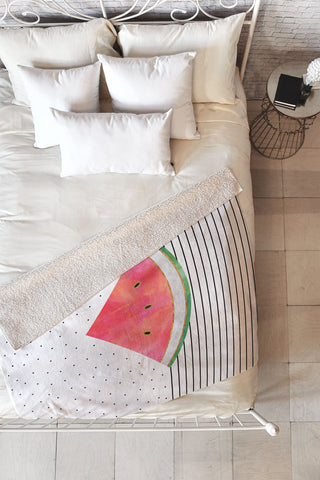 Elisabeth Fredriksson Pretty Watermelon Fleece Throw Blanket