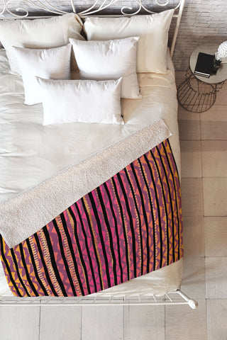 Elisabeth Fredriksson Quirky Stripes Fleece Throw Blanket