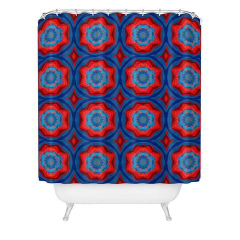 Elisabeth Fredriksson Red Sun Flowers Shower Curtain