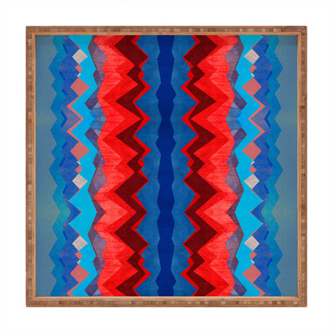 Elisabeth Fredriksson Red Sun Pattern Square Tray