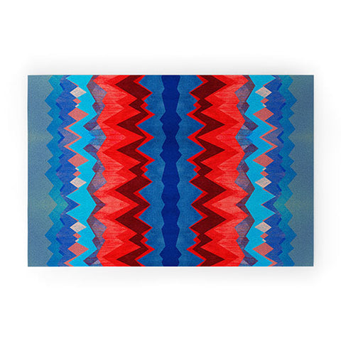 Elisabeth Fredriksson Red Sun Pattern Welcome Mat