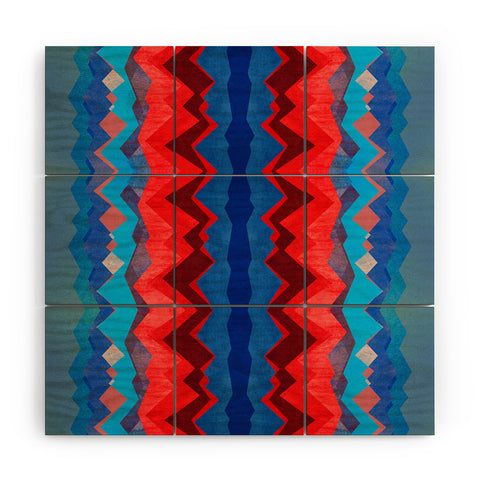 Elisabeth Fredriksson Red Sun Pattern Wood Wall Mural