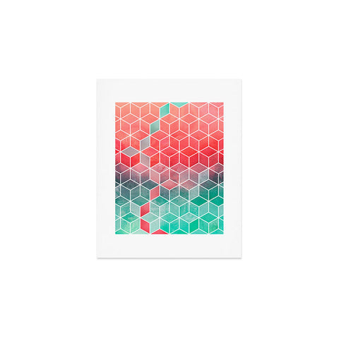 Elisabeth Fredriksson Rose And Turquoise Cubes Art Print