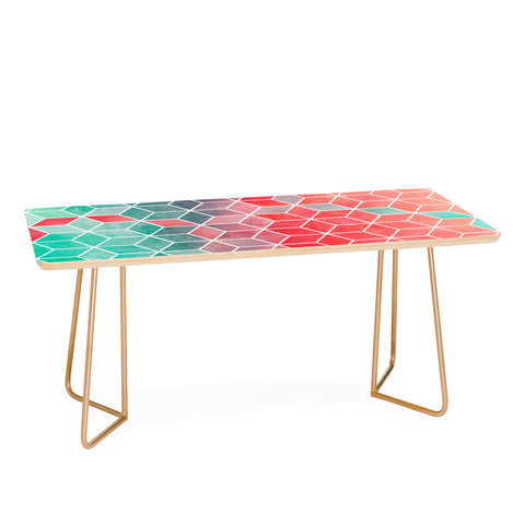 Elisabeth Fredriksson Rose And Turquoise Cubes Coffee Table