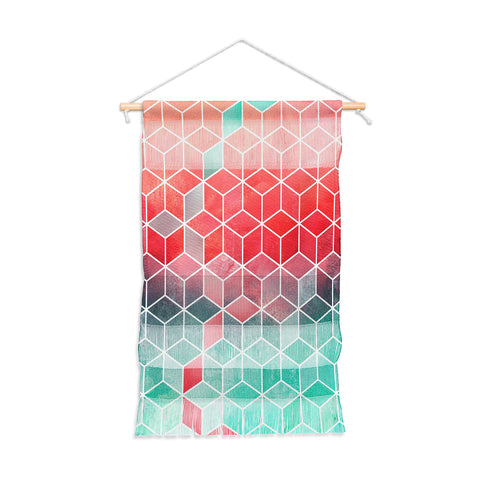 Elisabeth Fredriksson Rose And Turquoise Cubes Wall Hanging Portrait
