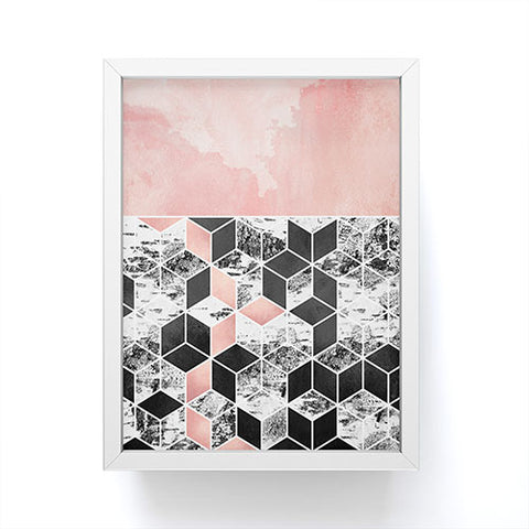 Elisabeth Fredriksson Rose Clouds And Birch Framed Mini Art Print