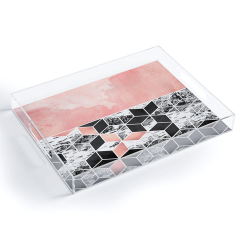 Elisabeth Fredriksson Rose Clouds And Birch Acrylic Tray