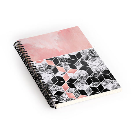 Elisabeth Fredriksson Rose Clouds And Birch Spiral Notebook