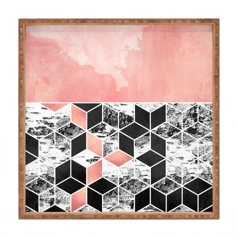Elisabeth Fredriksson Rose Clouds And Birch Square Tray