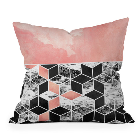 Elisabeth Fredriksson Rose Clouds And Birch Throw Pillow