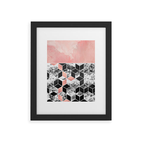 Elisabeth Fredriksson Rose Clouds And Birch Framed Art Print