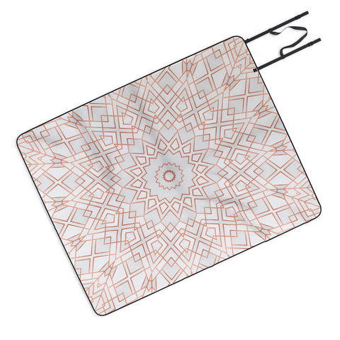 Elisabeth Fredriksson Rose Gold Mandala Picnic Blanket