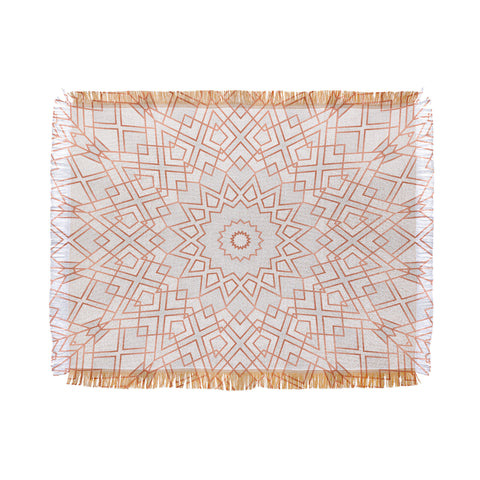 Elisabeth Fredriksson Rose Gold Mandala Throw Blanket