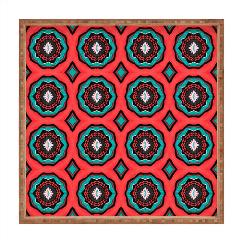 Elisabeth Fredriksson Salty Raspberry Flowers Square Tray