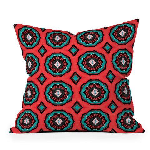 Elisabeth Fredriksson Salty Raspberry Flowers Throw Pillow