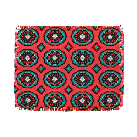 Elisabeth Fredriksson Salty Raspberry Flowers Throw Blanket