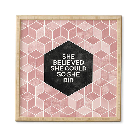 Elisabeth Fredriksson She Believed She Could Pink Framed Wall Art