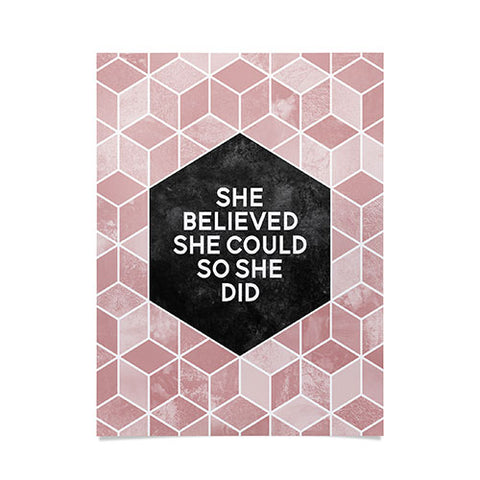 Elisabeth Fredriksson She Believed She Could Pink Poster