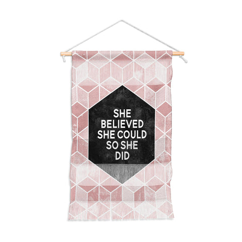 Elisabeth Fredriksson She Believed She Could Pink Wall Hanging Portrait