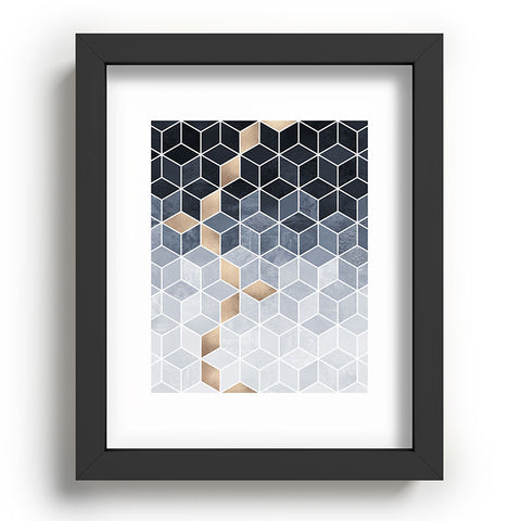 Elisabeth Fredriksson Soft Blue Gradient Cubes Recessed Framing Rectangle