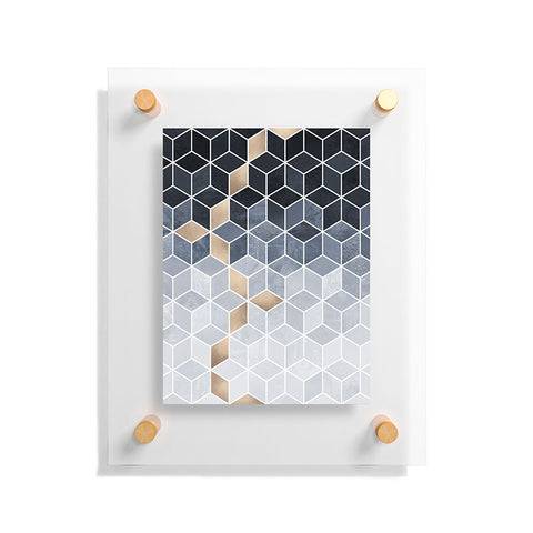 Elisabeth Fredriksson Soft Blue Gradient Cubes Floating Acrylic Print