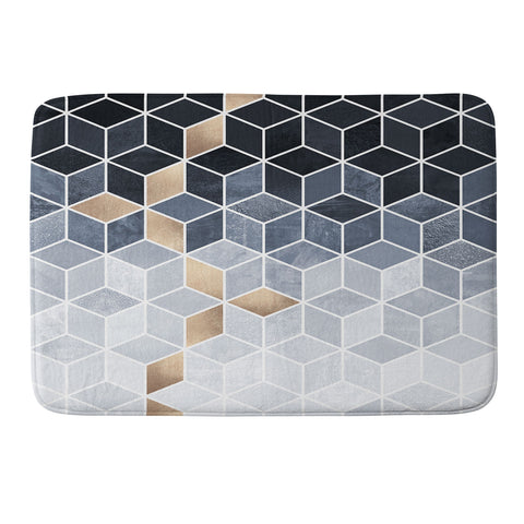 Elisabeth Fredriksson Soft Blue Gradient Cubes Memory Foam Bath Mat