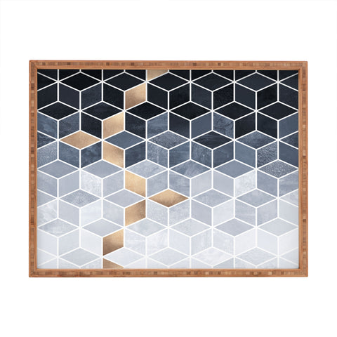 Elisabeth Fredriksson Soft Blue Gradient Cubes Rectangular Tray