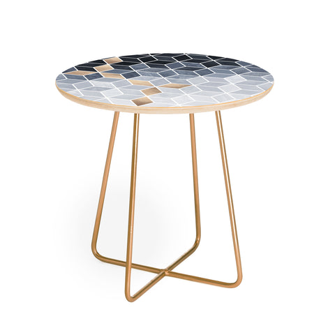 Elisabeth Fredriksson Soft Blue Gradient Cubes Round Side Table