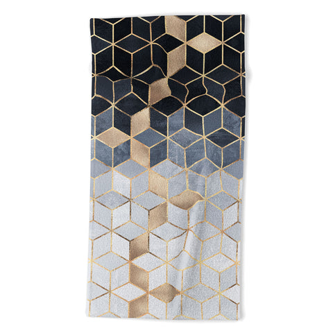 Elisabeth Fredriksson Soft Blue Gradient Cubes Beach Towel