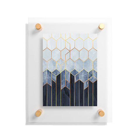 Elisabeth Fredriksson Soft Blue Hexagons Floating Acrylic Print