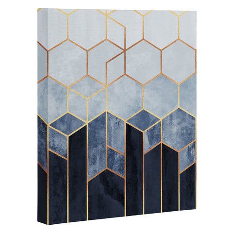 Elisabeth Fredriksson Soft Blue Hexagons Art Canvas
