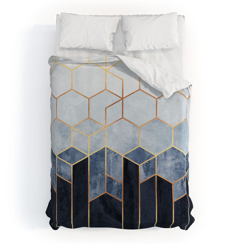 Elisabeth Fredriksson Soft Blue Hexagons Duvet Cover