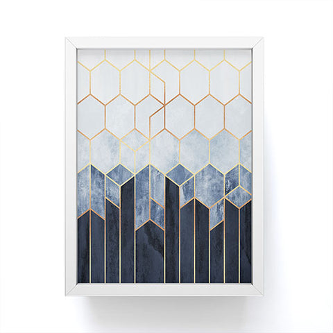 Elisabeth Fredriksson Soft Blue Hexagons Framed Mini Art Print