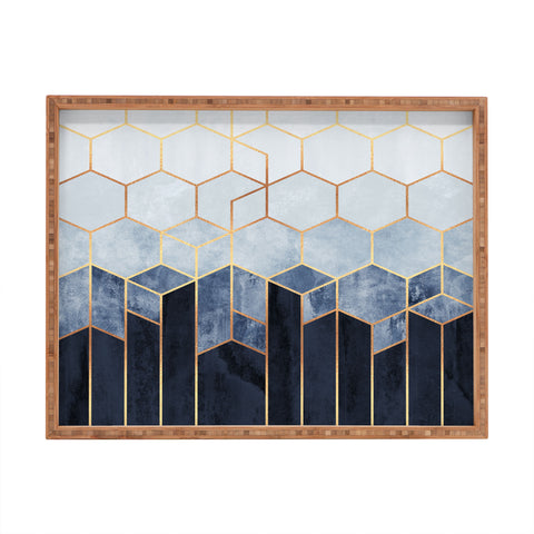 Elisabeth Fredriksson Soft Blue Hexagons Rectangular Tray