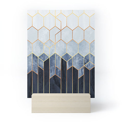 Elisabeth Fredriksson Soft Blue Hexagons Mini Art Print