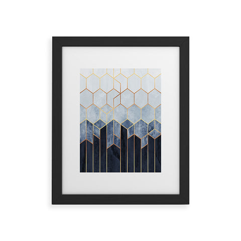 Elisabeth Fredriksson Soft Blue Hexagons Framed Art Print