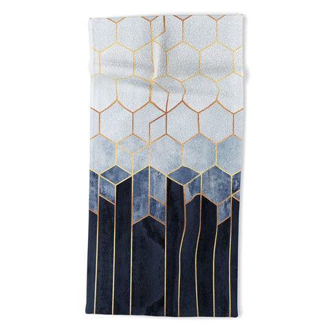 Elisabeth Fredriksson Soft Blue Hexagons Beach Towel