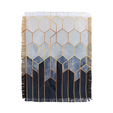 Elisabeth Fredriksson Soft Blue Hexagons Throw Blanket