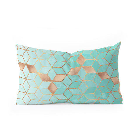 Elisabeth Fredriksson Soft Gradient Aquamarine Oblong Throw Pillow