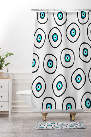 Elisabeth Fredriksson Space Sushi 2 Shower Curtain And Mat