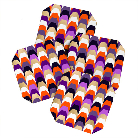 Elisabeth Fredriksson Stacks of Purple and Orange Coaster Set