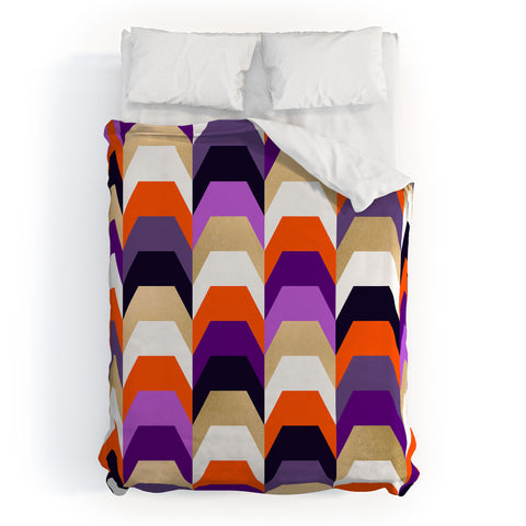 Elisabeth Fredriksson Stacks of Purple and Orange Duvet Cover